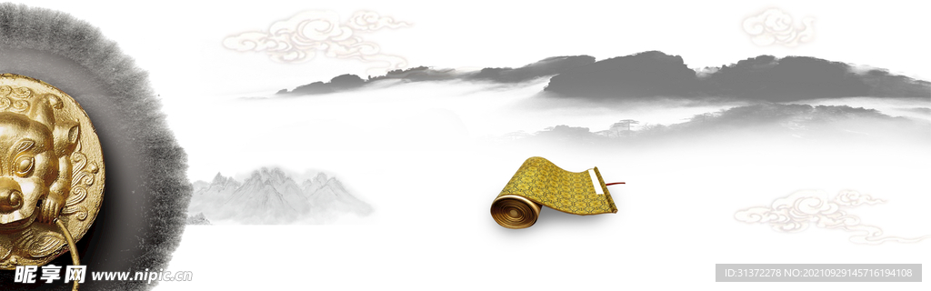 手绘古风插画背景图片 