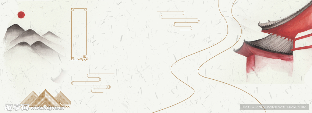 手绘古风插画背景图片 