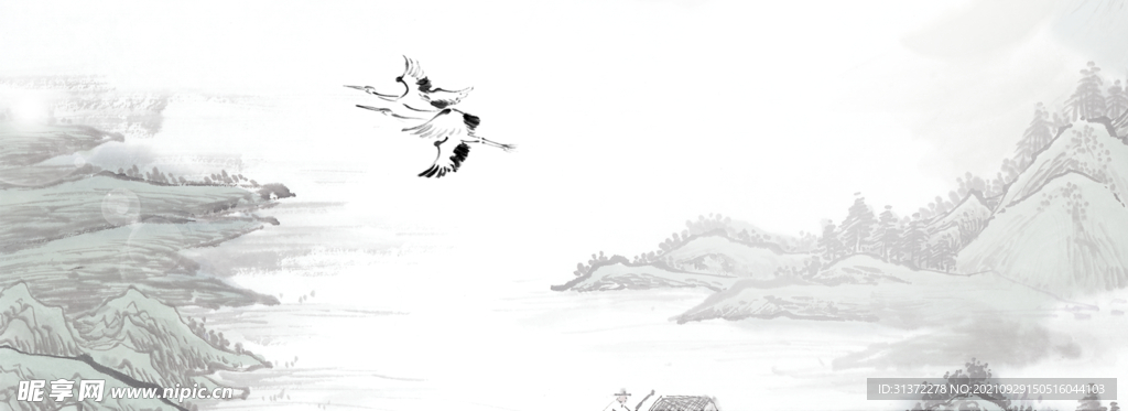 手绘古风插画背景图片 