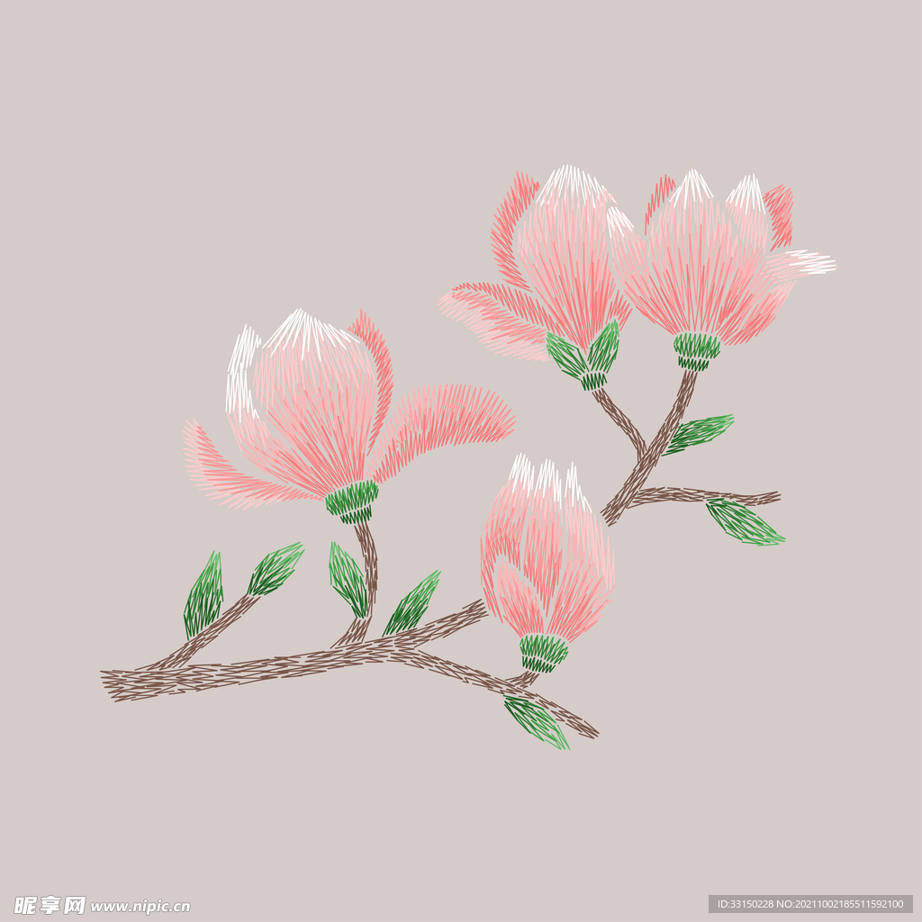 数码印花水彩花抽象花卉水彩花