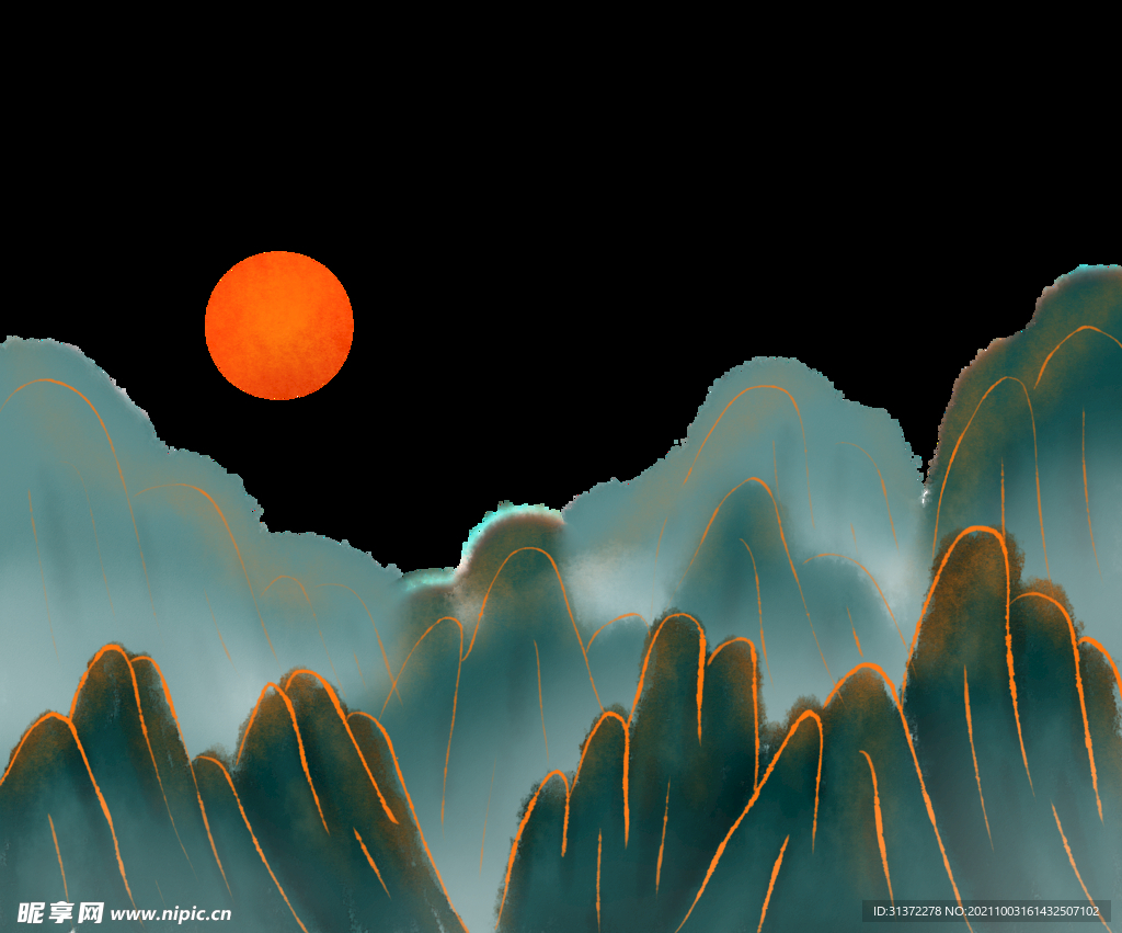 手绘古风插画背景图片 