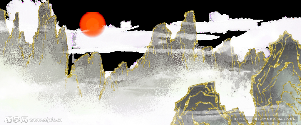 手绘古风插画背景图片 