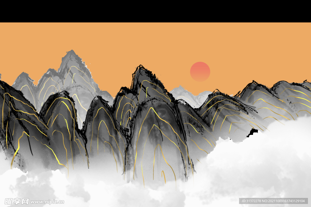  手绘古风插画背景图片 