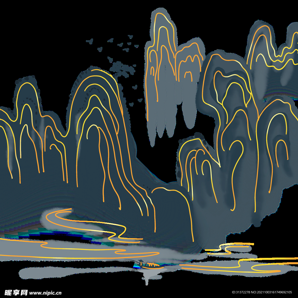  手绘古风插画背景图片 