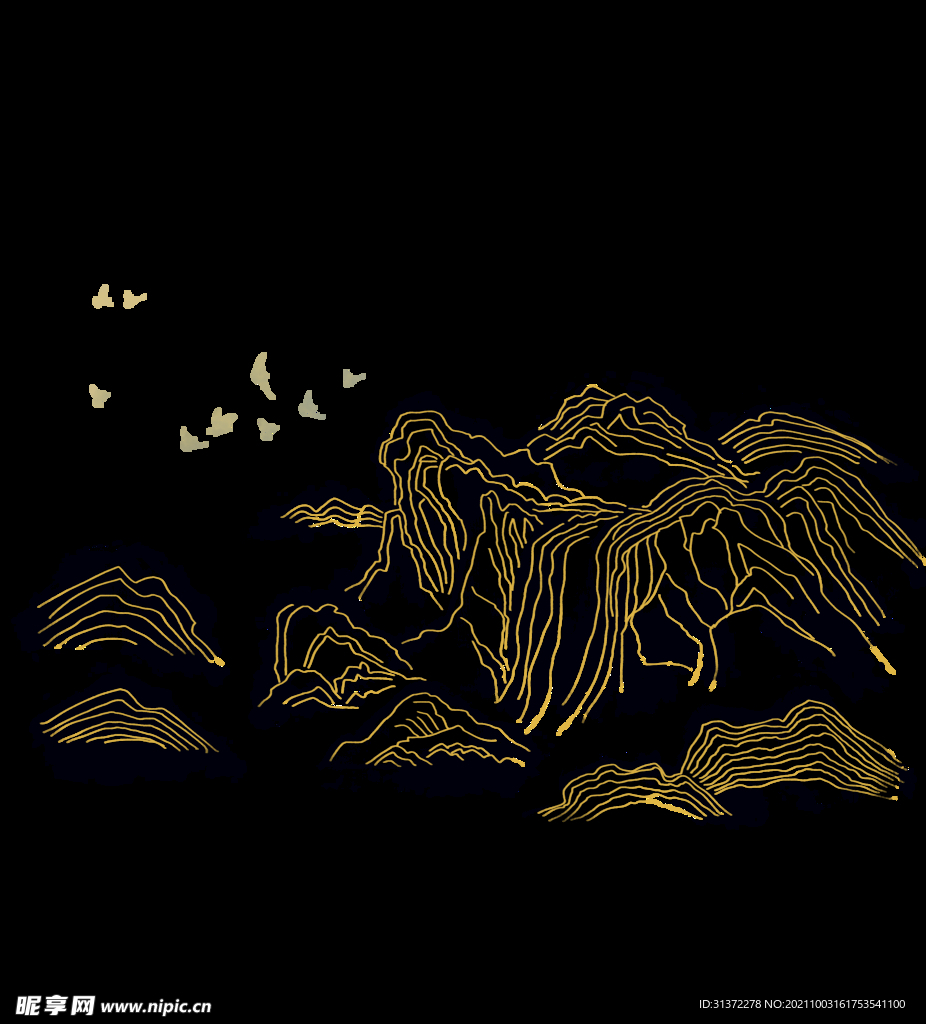 手绘古风插画背景图片 