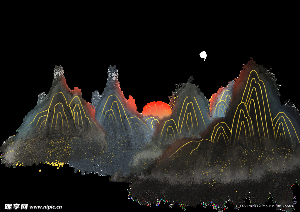  手绘古风插画背景图片 