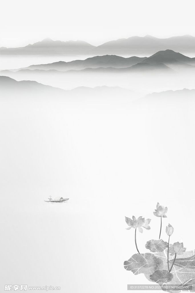 手绘古风插画背景图片 