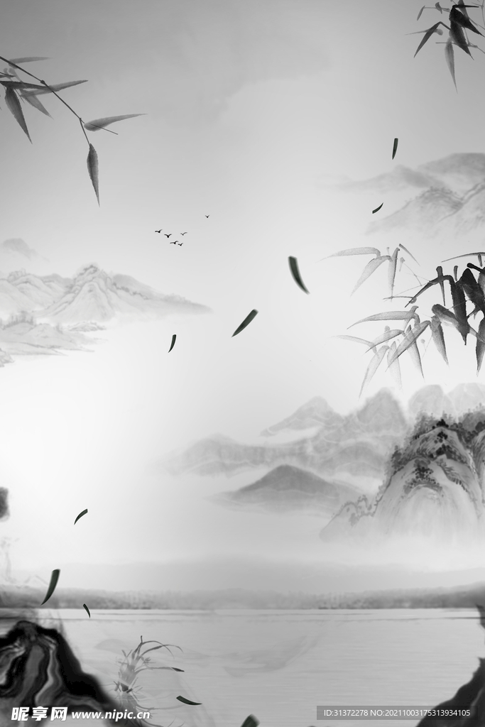 手绘古风插画背景图片 