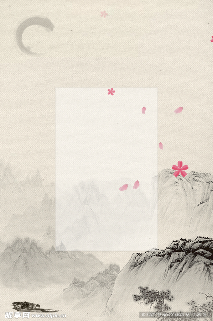    手绘古风插画背景图片 