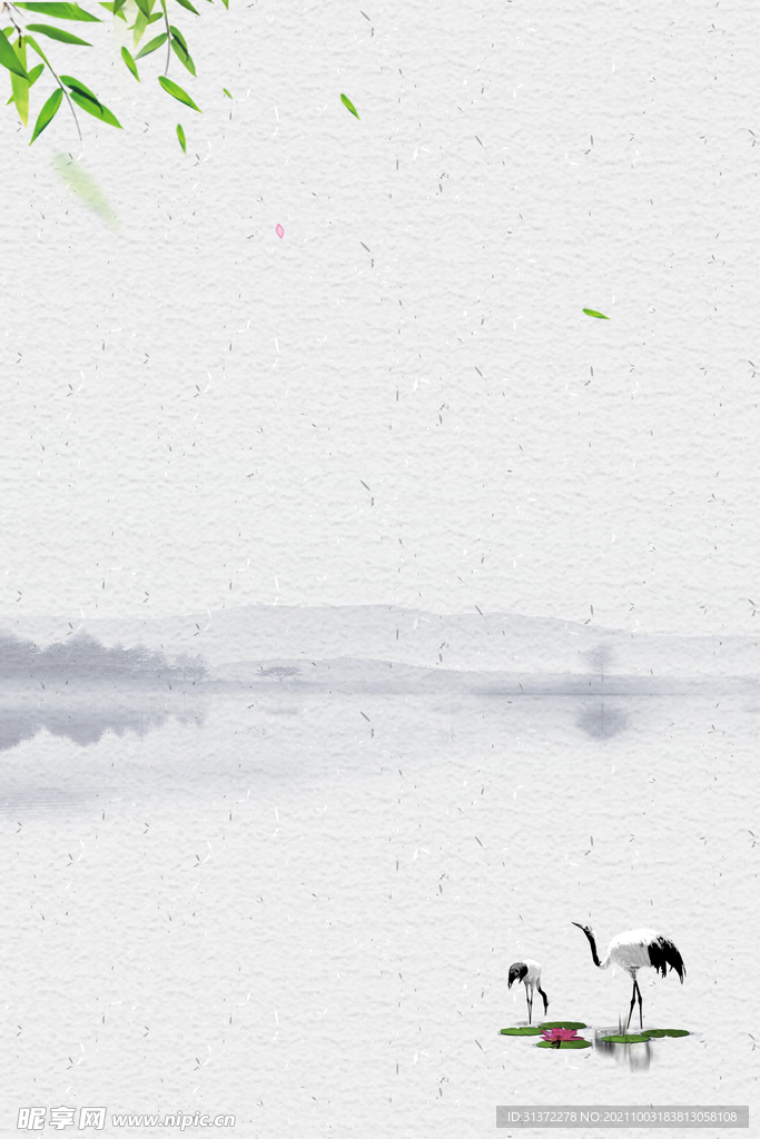    手绘古风插画背景图片 