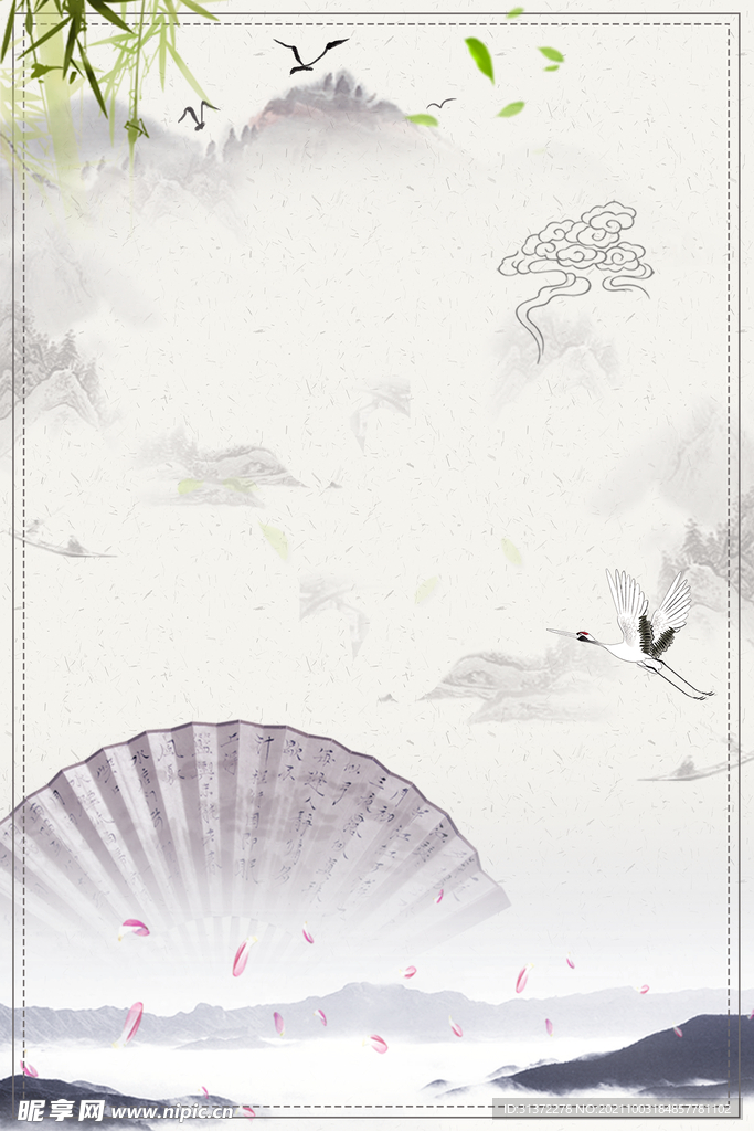    手绘古风插画背景图片 