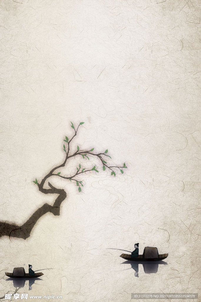   手绘古风插画背景图片 