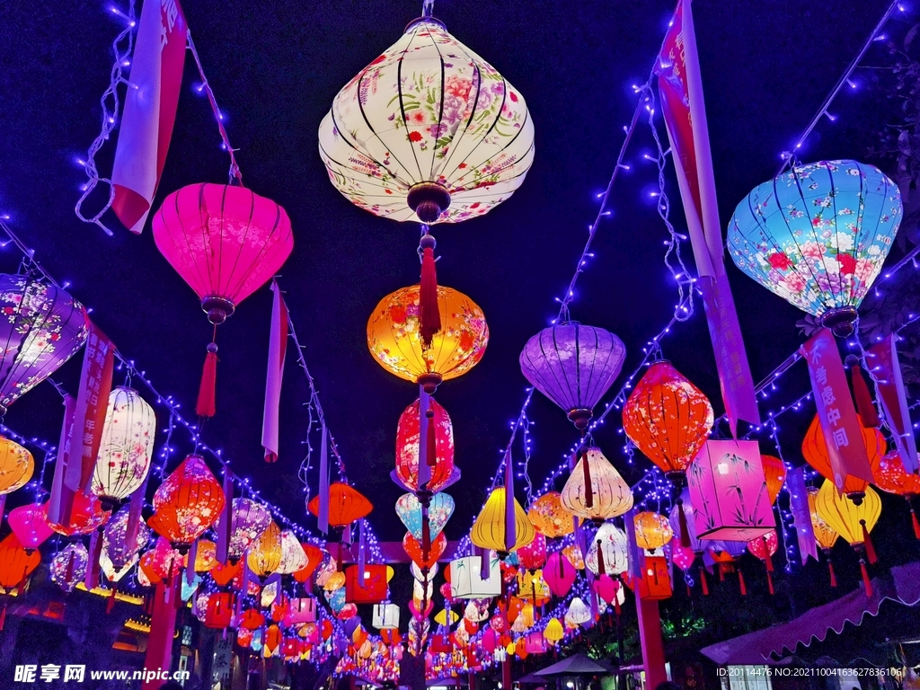 彩灯灯会夜景