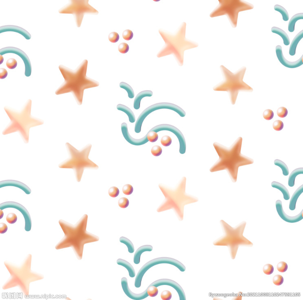 卡通星星背景花型布艺