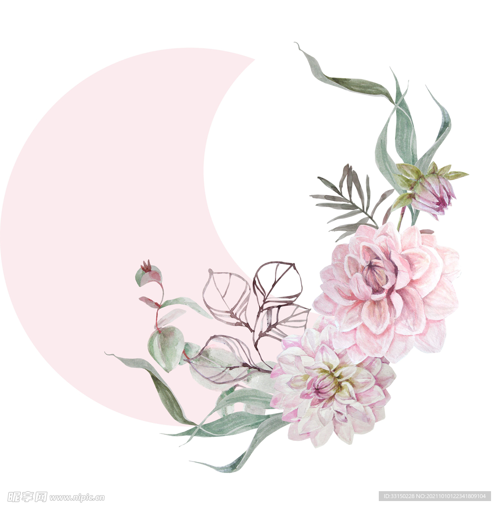 数码印花水彩花抽象花卉水彩花