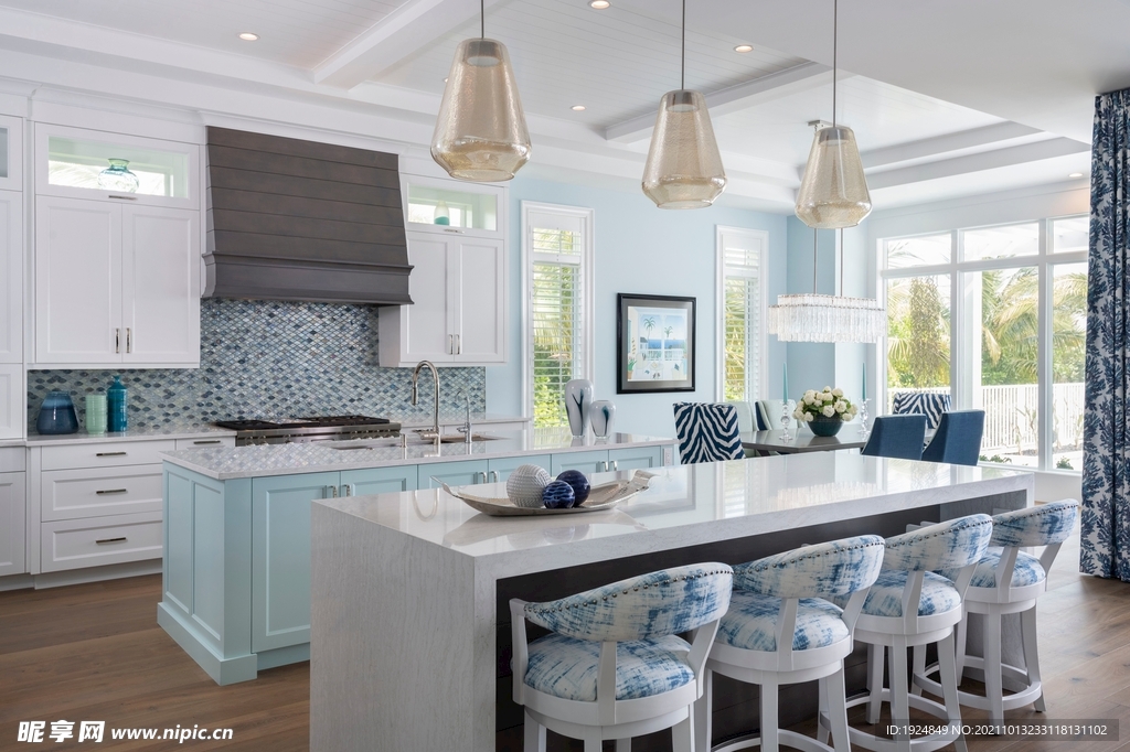 开放式田园风格厨房