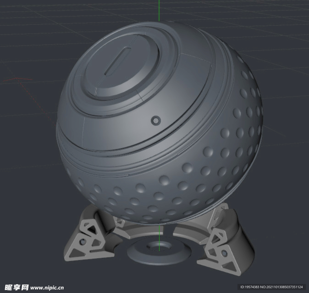 C4D模型空白材质效果展示球体