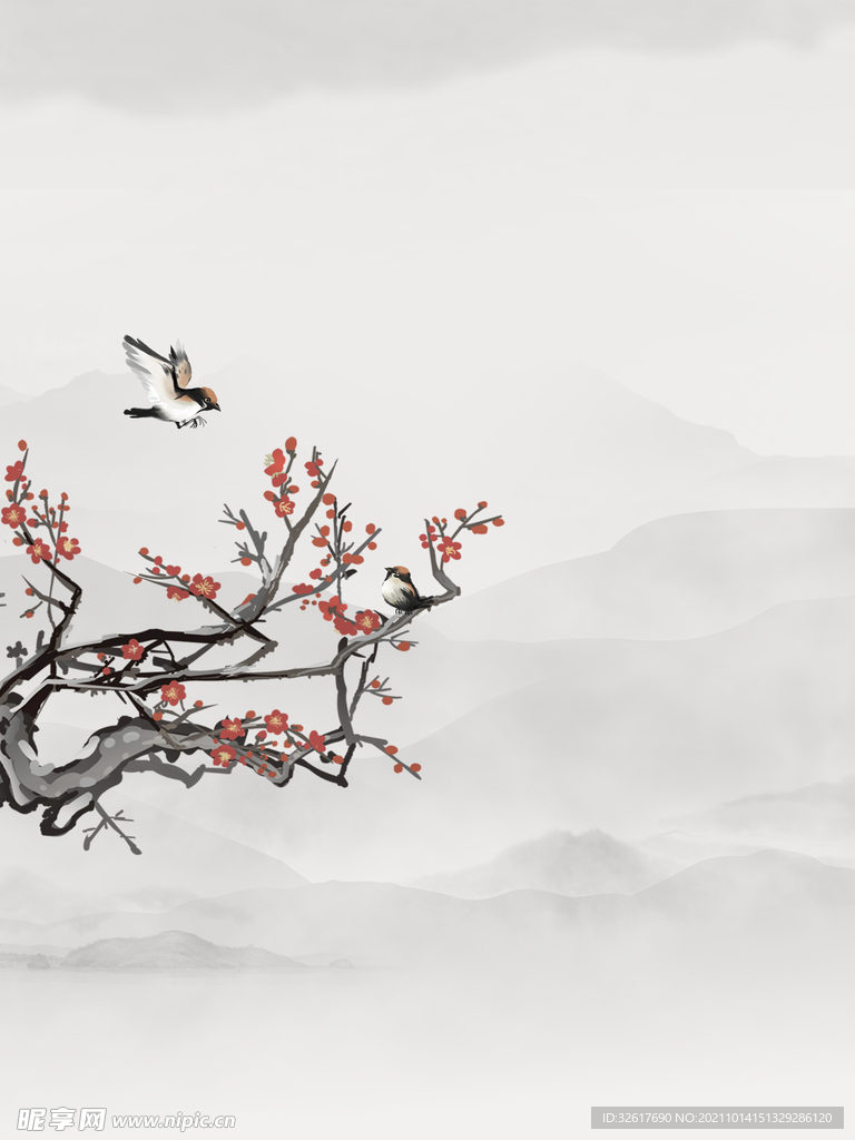 中国风 泼墨 水墨 山水背景 