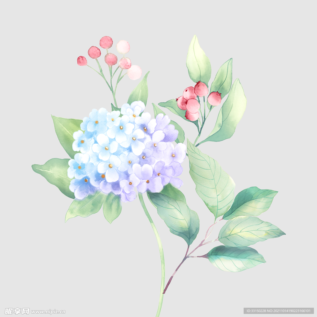 数码印花小碎花抽象花卉水彩花