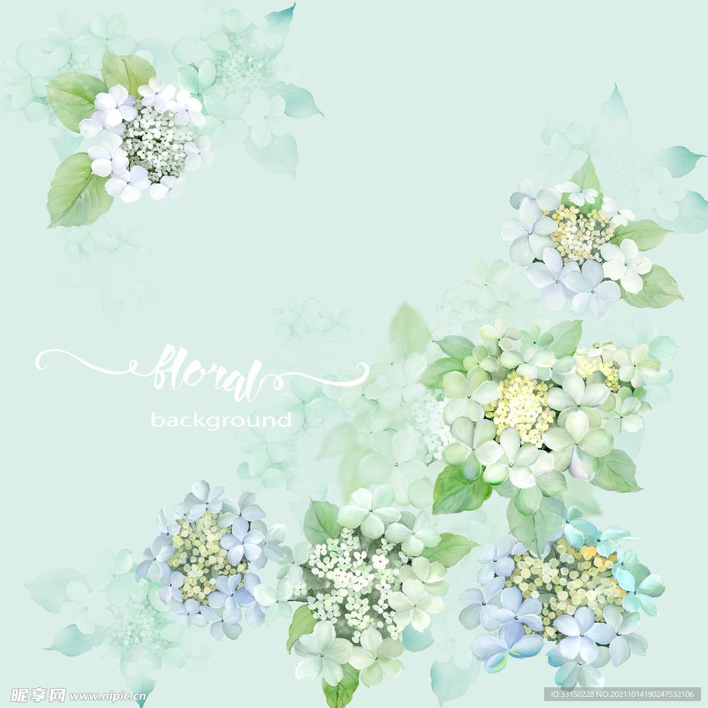 数码印花小碎花抽象花卉水彩花