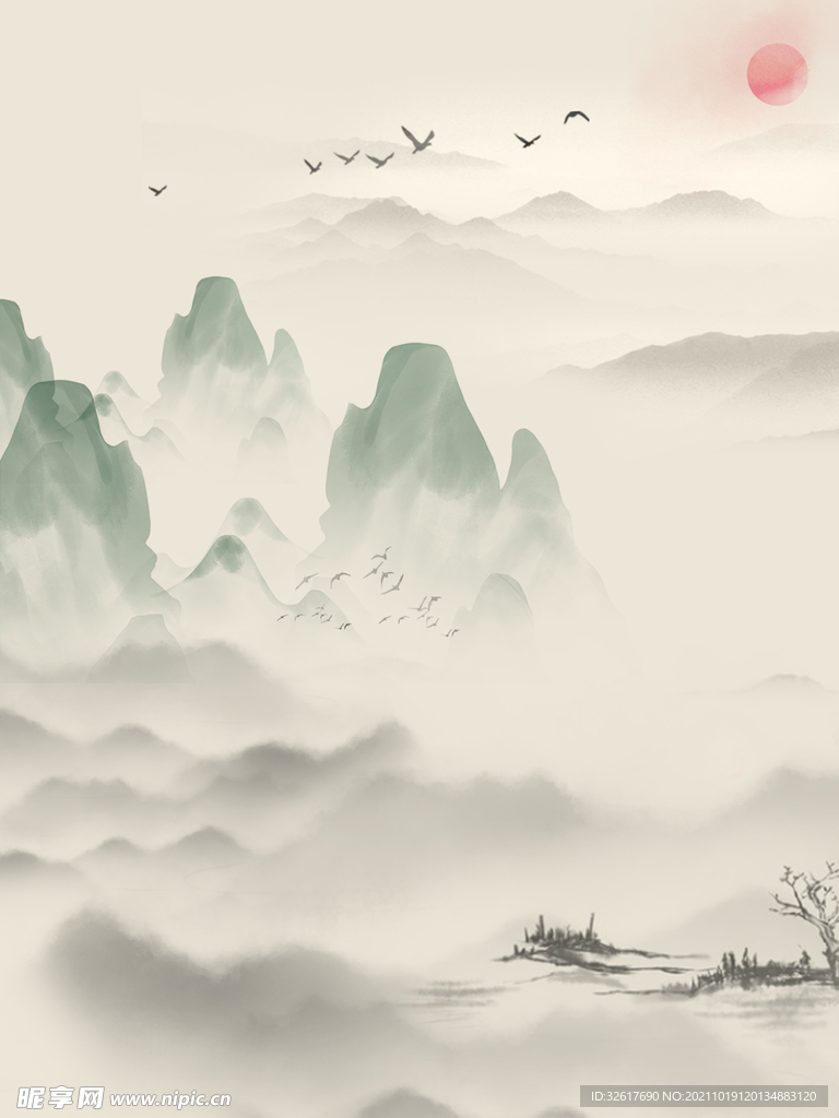 古风山水海报