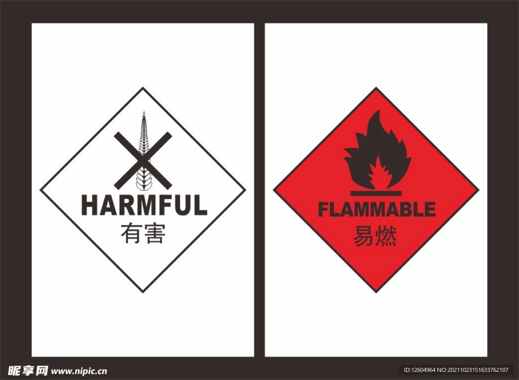 有毒易燃警示标识