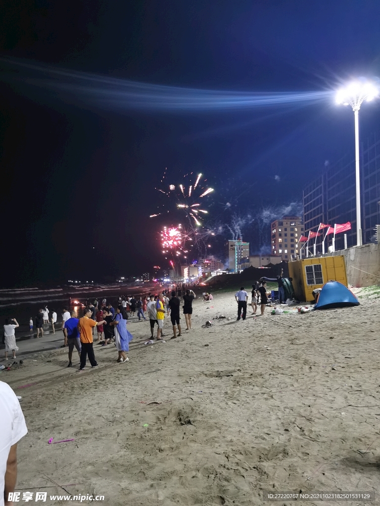 夜晚双月湾 海边风情