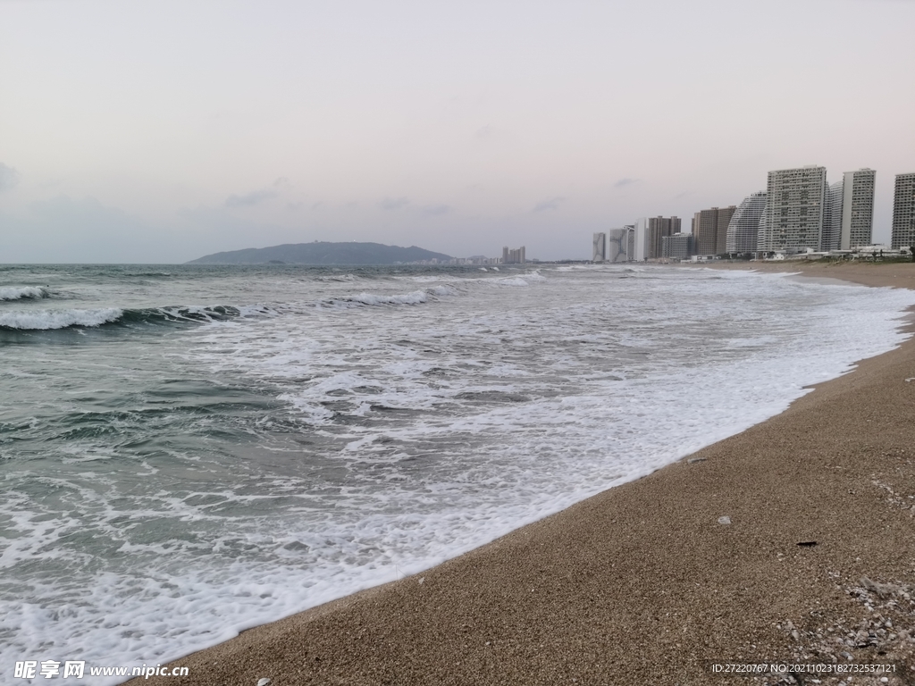 双月湾大海潮水 海浪汹涌