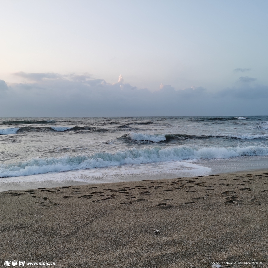 惠州双月湾晨曦 大海海浪