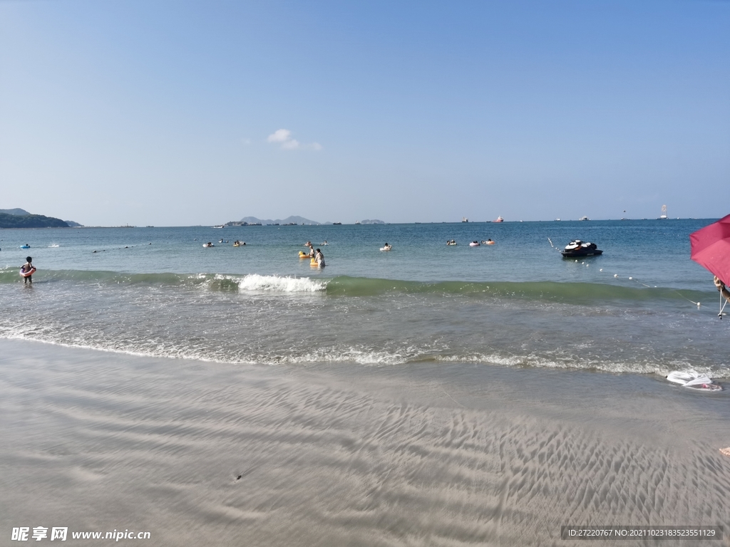 双月湾海滩 大海海浪