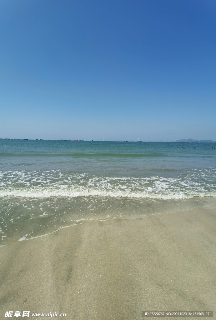 惠州双月湾 海浪 沙滩 蓝天