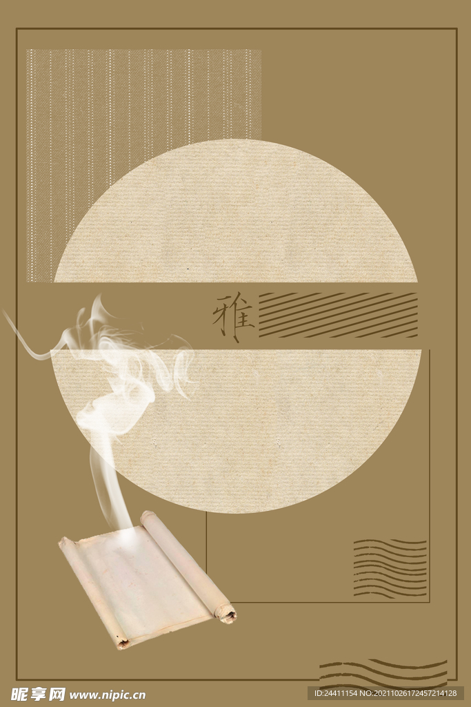 中国工笔画合成背景模板