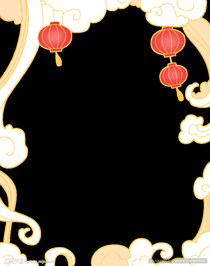 国潮花边背景