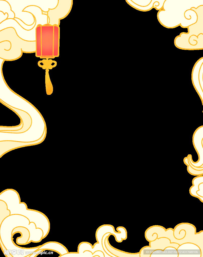 国潮花边背景