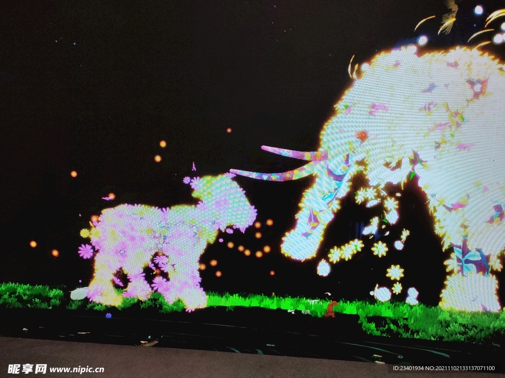 多媒体LED屏大象和小马