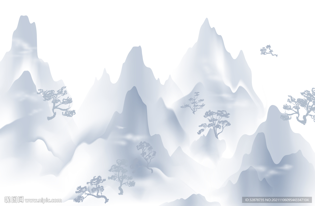 水墨山