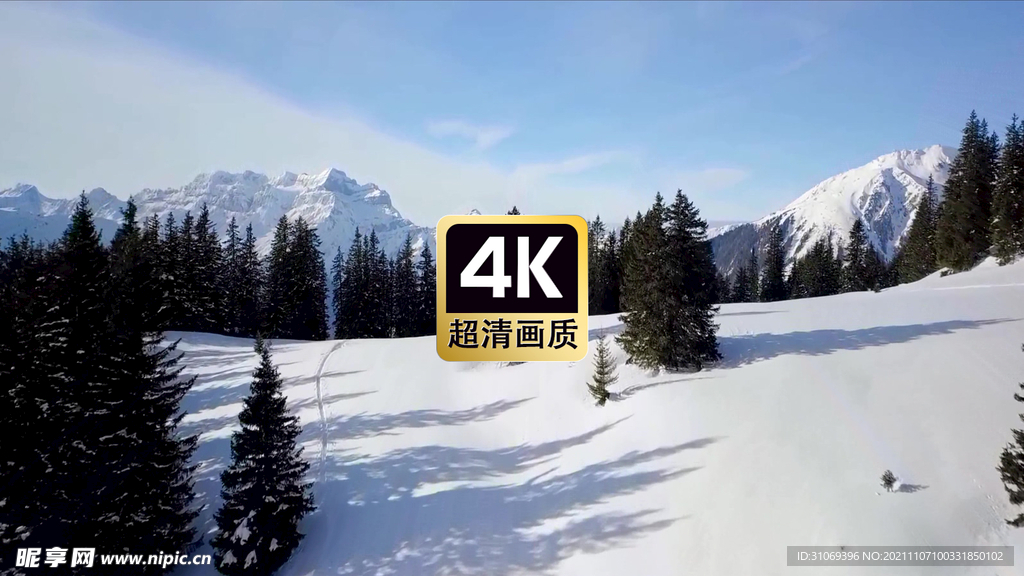 航拍雪原峡谷美景