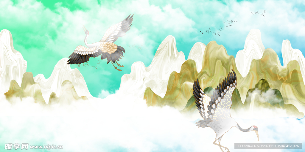 ?意境装饰水墨山水画