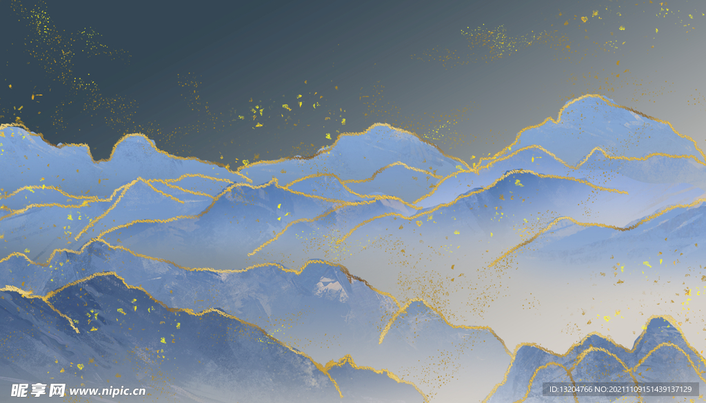 装饰抽象山水画