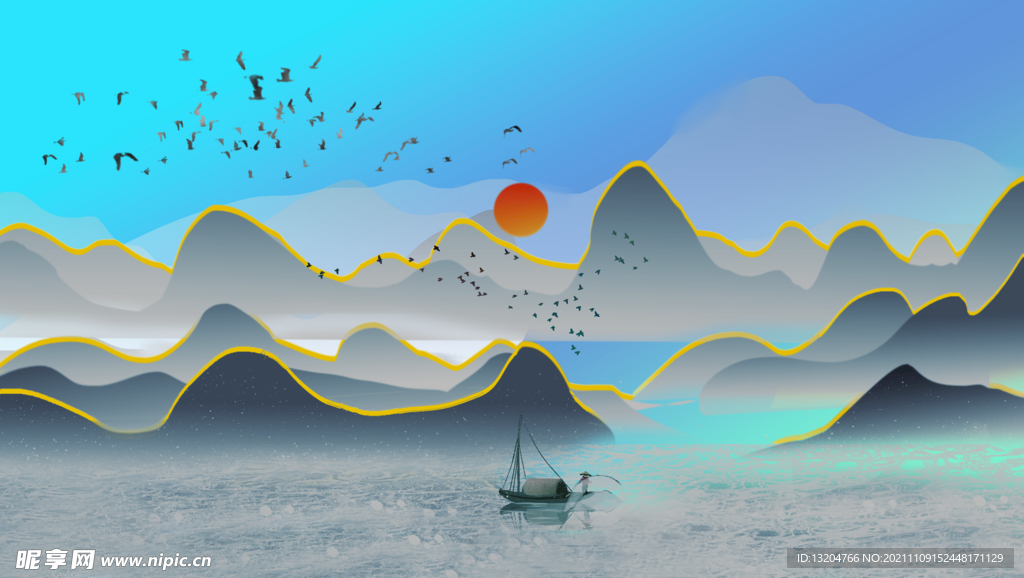 水墨画山水画