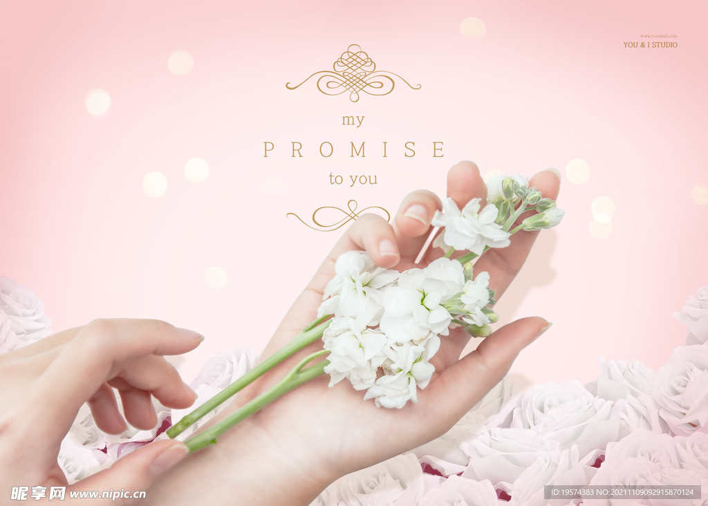 婚纱写真浪漫鲜花主题背景模板