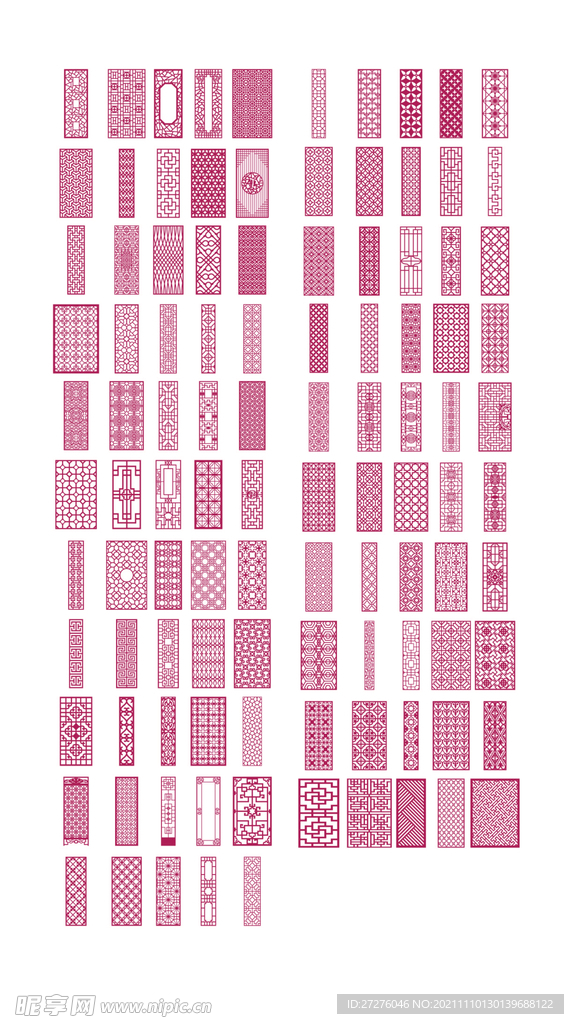 中式古典门窗图案