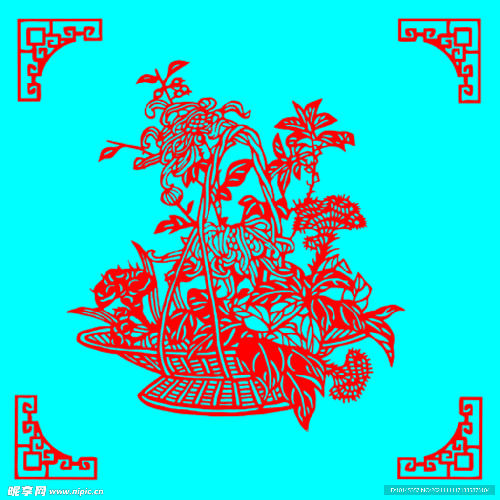 花篮剪纸