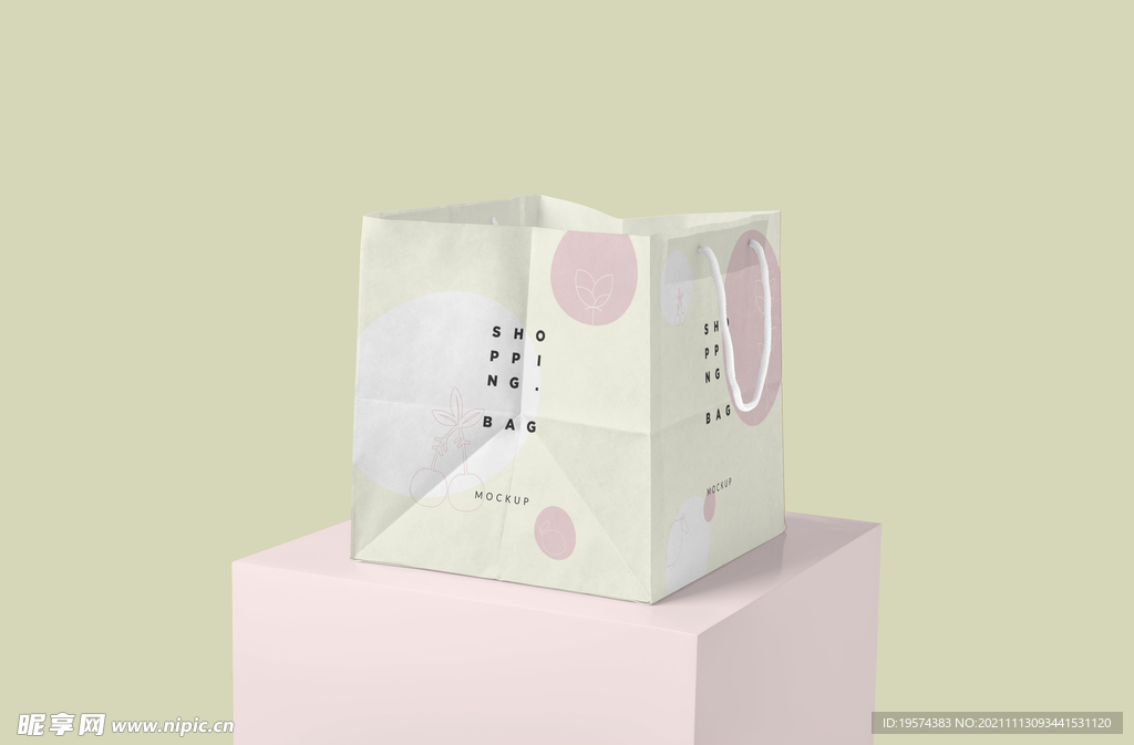 方形蛋糕纸袋样机甜品店铺