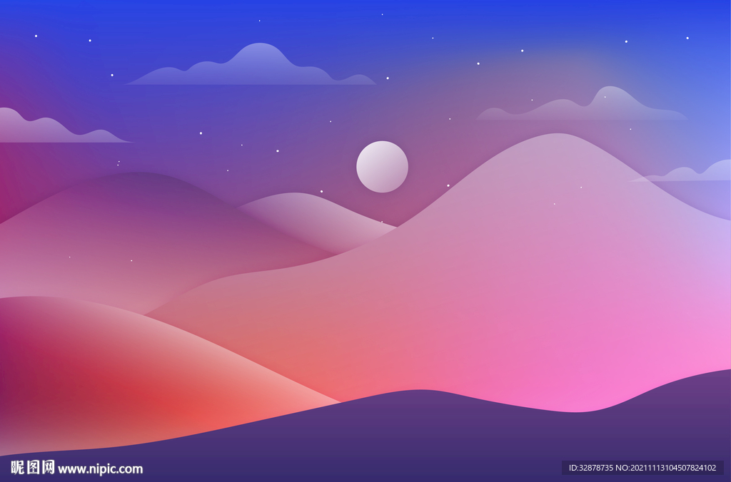 山插画背景