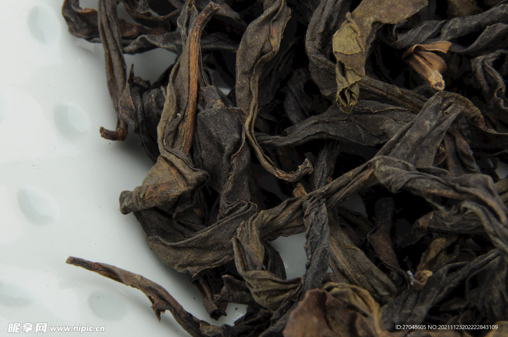 大红袍茶叶微距