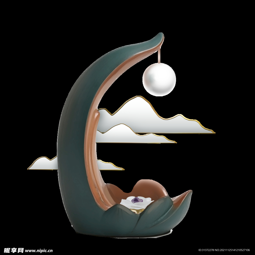  国潮山水边框图片