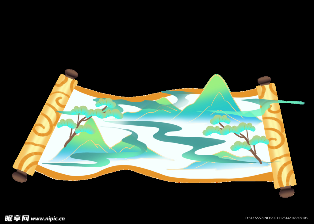  古风卷轴背景图片