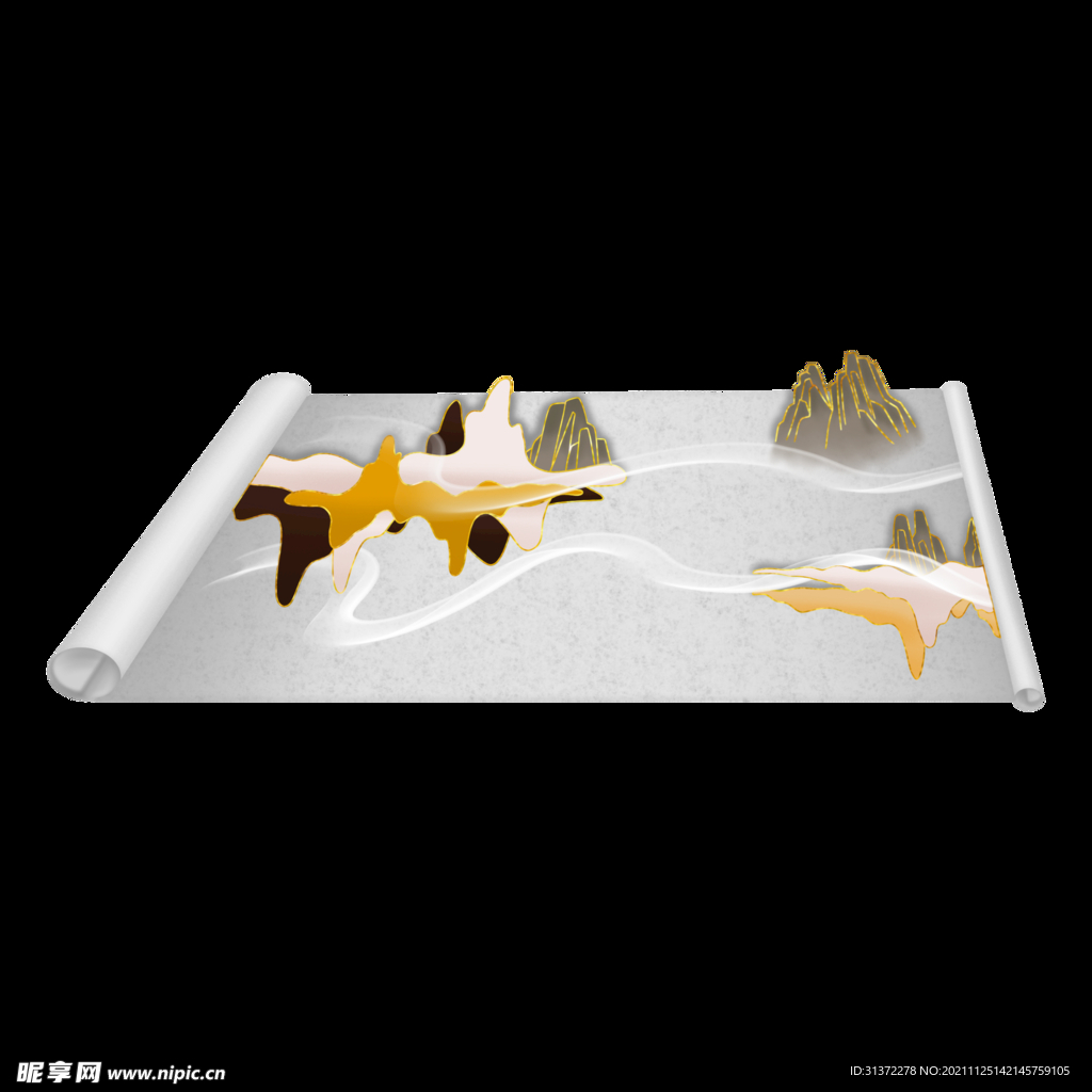  古风卷轴背景图片