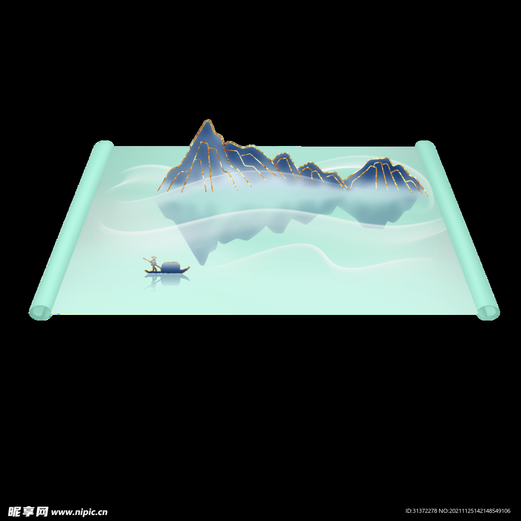  古风卷轴背景图片